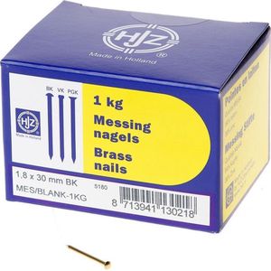 Hjz Messing nagels bombe kop 1.8 x 30mm 1kg