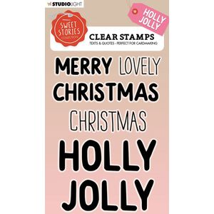 Studio Light Sweet Stories Clear Stamp Quotes large Holly jolly