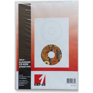 Zelfklevende CD-Rom Etiketten 20 vellen Buro1