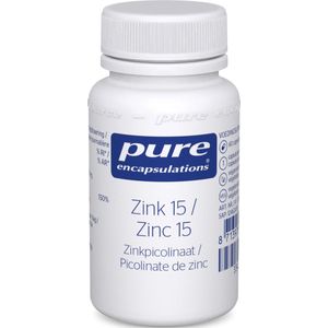 Pure Encapsulations Zink 15 - Zinkpicolinaat voor Immuunsysteem, Huid en Haar - 60 veganistische capsules