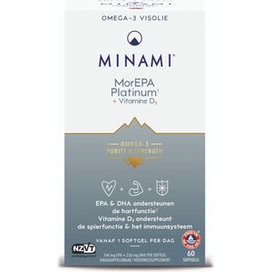 Minami MorEPA platinum + vitamine D3 60 Softgels