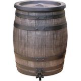 Roto regenton 50 liter | kunststof | kleine waterton | houtlook wijnvat | Ø 42 H 54 cm