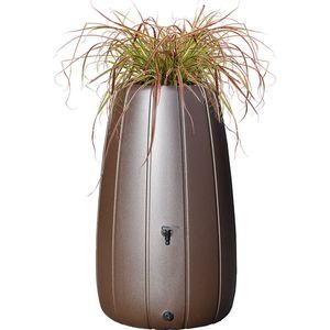 Regenton Gaja - 200 liter - Bruin - Kunststof regenton - Plantenpot - Inclusi
