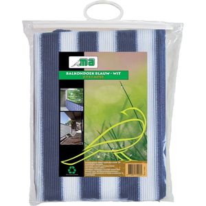 Balkondoek blauw en wit 0.9 x 5 meter