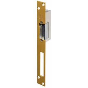 Effeff 34HZ Elektrische inbouw deuropener type 34 | spanningsloos ontgrendeld | sluitplaat 010 HZ bronskleurig | 24V= | DIN links en DIN rechts. - 10003545