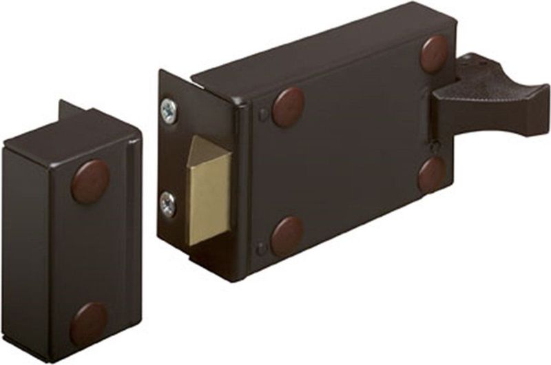 Bijzet Oplegslot - Bruin - Binnendraaiend - Inclusief Sleutels