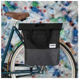 Gerecyclede shopper fietstas Urban Proof 20 liter - zwart/grijs