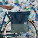 Gerecyclede shopper fietstas Urban Proof 20 liter - blauw/groen