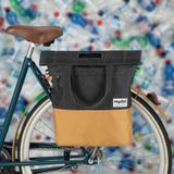 Gerecyclede shopper fietstas Urban Proof 20 liter - grijs/geel