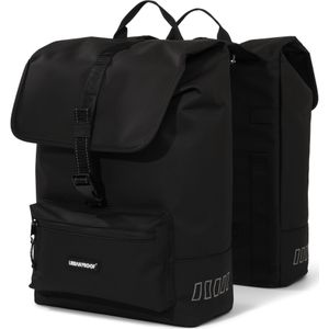Gerecyclede dubbele fietstas Urban Proof Cargo 38L 30 x 15 x 42 cm - Zwart