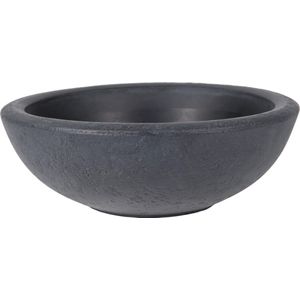 Plantenpot/bloempot schaal - kunststof - grijs - buiten - D38 x H14 cm