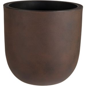 Mega Collections Plantenpot/bloempot - kunststof - roest bruin - dubbelwandig - D36 x H34 cm