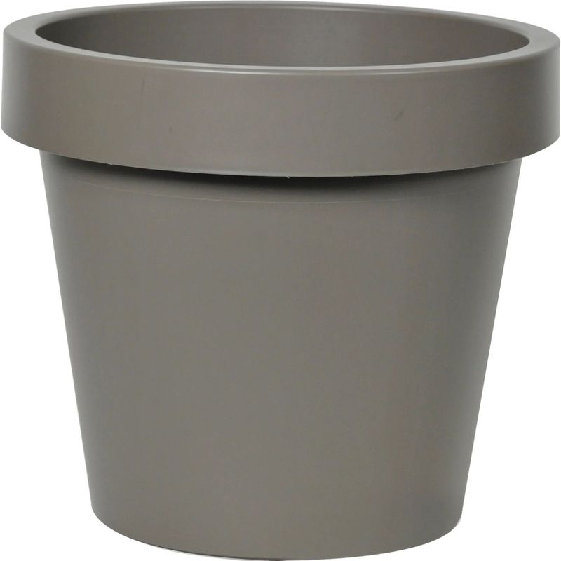 Mega Collections Plantenpot/bloempot - kunststof - taupe/bruin - buiten - D30 x H27 cm