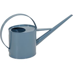 Mega Collections Gieter/plantengieter Olivera - metaal - blauw - 2 liter - met lange schenktuit - 43 x 13 x 26 cm