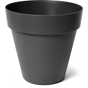 Plantenpot/bloempot - kunststof - zwart - binnen en buiten - D29 x H28 cm