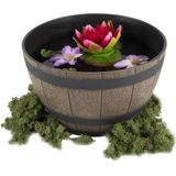 Mega Collections Plantenpot/bloempot - kunststof - bruin - rond - D40 x H25 cm