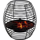 Mega Collections Vuur emmer/vuurkorf Firebasket Spiral - zwart - ijzer - D50 x H50 cm - rond - Vuurschalen - Vuurkorven