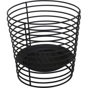 Mega Collections Vuur emmer/vuurkorf Firebasket Spiral - zwart - ijzer - D38 x H40 cm - rond - Vuurschalen - Vuurkorven