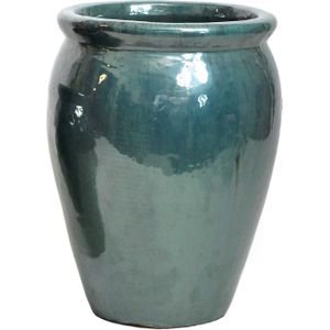 Mega Collections - Delta - Bloempot - Groen - Ø 27 H 40 cm - Klei