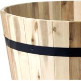 Plantenbak/bloempot - Half Barrel - acacia hout - D46 x H32 cm - Plantenpotten