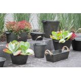 Mega Collections Emmer/plantenpot/bloempot - zink - donkergrijs - D23 x H12 cm