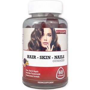 Fitshape - Hair-Skin-Nails Gummies - Beautysupplement - Passievrucht - 6000 mcg Biotine