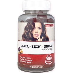 Fitshape - Hair-Skin-Nails Gummies - Beautysupplement - Passievrucht - 6000 mcg Biotine