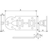 DX - Hangslotrolschuif met bocht 140 mm verzinkt