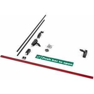 DX Paniekstang PO512 - 2 Sluitingen boven/onder - Voor enkele deur - Opbouw - Zwart/Rood
