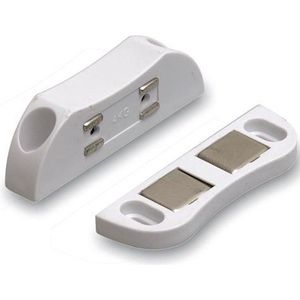 DX - Magneetsnapper - opschroevend - 12 kg - verende onderplaat - slagvaste kunststof - wit