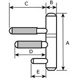 DX - Inboorpaumelle - Ø 14 mm - zwarte nylon ring - voor houten deuren en kozijnen - staal RVS finish