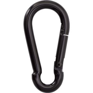Temlum Aluminium karabijnhaken 4/4,7/5,9/6,6/7,5 cm clip, karabijnhaak, set met kliksluiting voor kamperen, wandelen, reizen, sleutelhanger, zwart (10 stuks) (7,5 cm