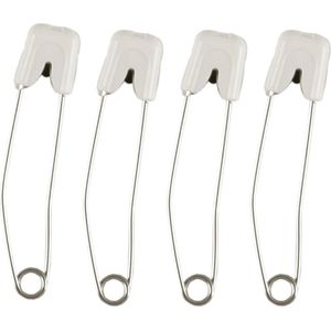 Veiligheidsspeld - Snap-Lock - Groot - 12 Stuks - Wit
