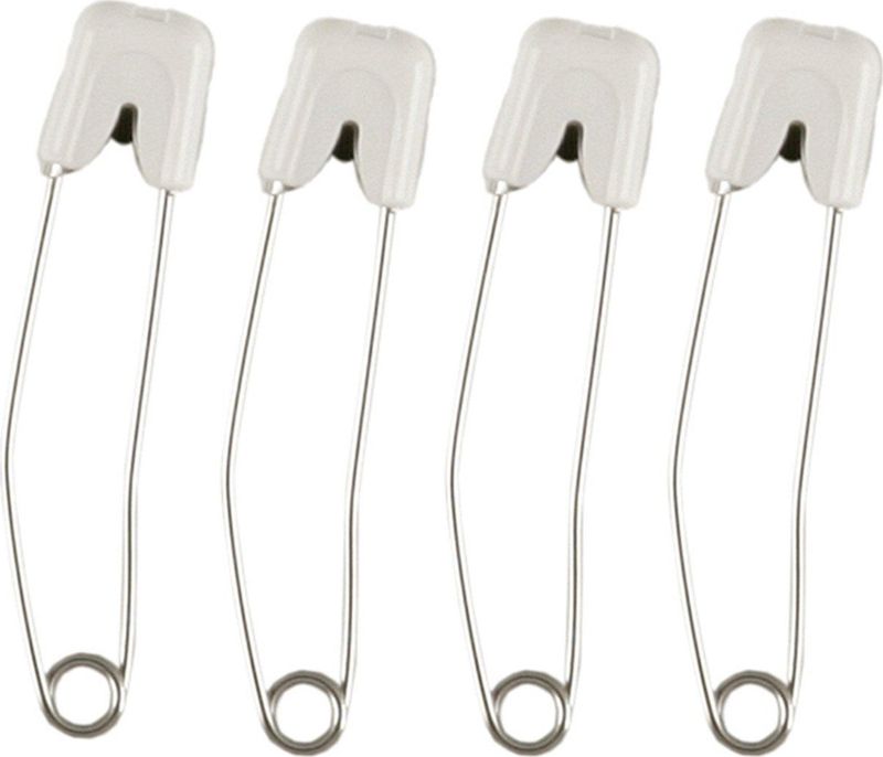 Veiligheidsspeld - Snap-Lock - Groot - 12 Stuks - Wit