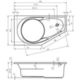 Riho - Yukon - Inbouw Hoekbad - Wit - Acryl