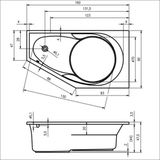 Riho - Yukon - Inbouw Hoekbad - Wit - Acryl