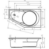 Riho - Yukon - Inbouw Hoekbad - Wit - Acryl
