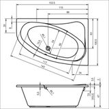 Riho - Lyra - Inbouwbad - Wit - Acryl