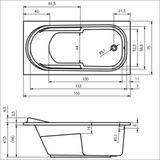 Riho - Columbia - Inbouwbad - Hoogglans Wit - Acryl