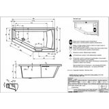 Riho Geta bad 160x90cm acryl Hoekopstelling Links wit B029001005