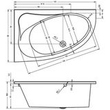 Riho - Lyra Inbouwbad - Hoekbad - Wit - Acryl