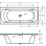 Riho Lima bad 170x75cm rechthoekig wit B051001005