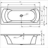 Riho Lima bad 170x75cm rechthoekig wit B051001005