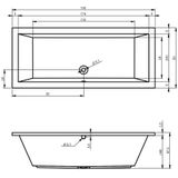 Riho - Lusso - Inbouwbad - Wit - Acryl