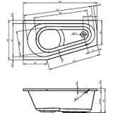 Riho Delta Ligbad 150x80 Rechts Wit