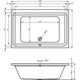 RIHO Castello ligbad 180x120cm Wit glans B064001005