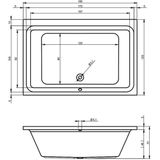 Riho - Castello - Inbouwbad - Wit - Acryl