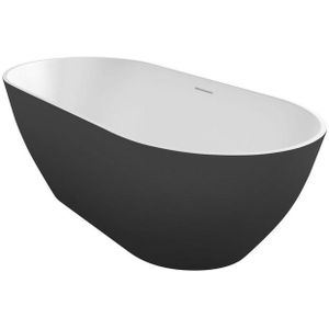 Riho Bilbao Vrijstaand Bad - 170x80cm - solid surface - mat zwart/mat wit B118001Z06