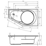 Easypool Riho Yukon 3.1 rechts pneumatische bediening