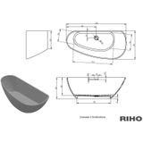 RIHO Granada solid surface ligbad 170x80 links